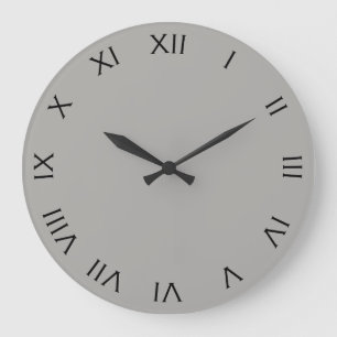 Grande Horloge Ronde Black Roman Numbers