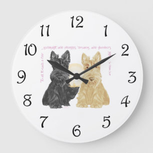 Grande Horloge Ronde Black & Wheaten Goodnight Scotties