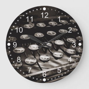 Grande Horloge Ronde Black White Old Antique