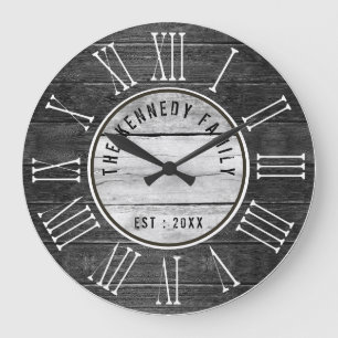 Grande Horloge Ronde Black Wood Family