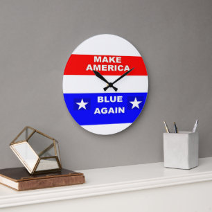 Grande Horloge Ronde Bleu à nouveau