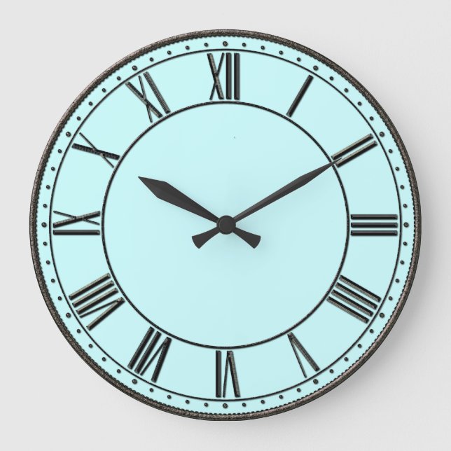 Grande Horloge Ronde Bleu avec Vintage noir (Recto)