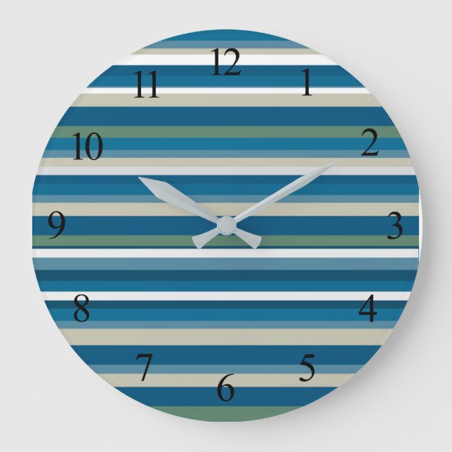 Grande Horloge Ronde Bleu, Blanc, Grandes vertes (Recto)