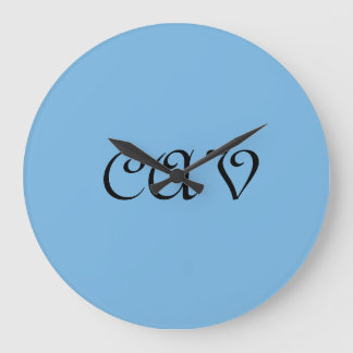 Grande Horloge Ronde Bleu de Cornflower