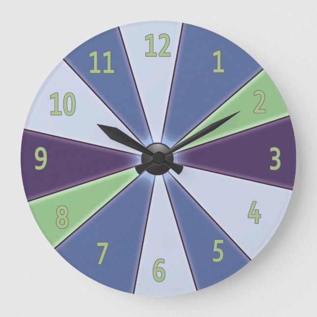 Grande Horloge Ronde Bleu de roue de couleur (Recto)
