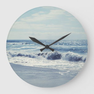 Grande Horloge Ronde Bleu d'océan