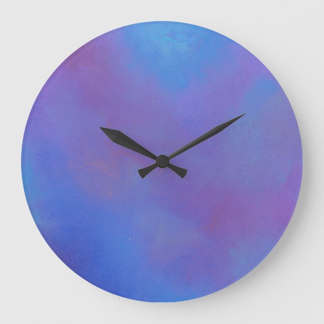 Grande Horloge Ronde Bleu éthérée Abstrait (Recto)