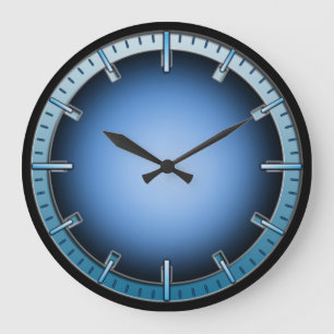 Grande Horloge Ronde Bleu Interlock Intérieur Luminaire Nombreux Horlog