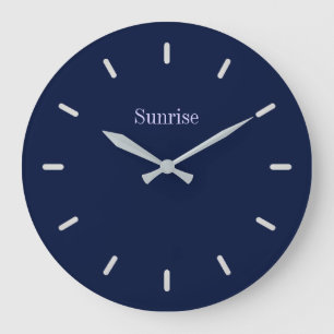 Grande Horloge Ronde Bleu marine élégant
