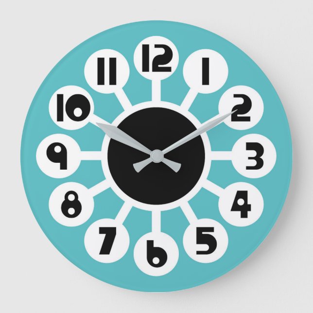 Grande Horloge Ronde Bleu moyen et orange (Recto)