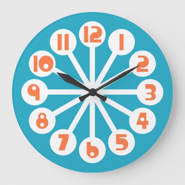 Grande Horloge Ronde Bleu moyen et orange (Recto)