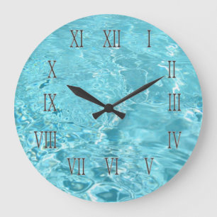 Grande Horloge Ronde Bleu vif