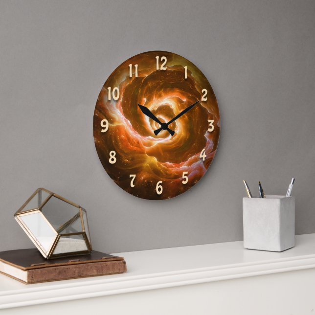 Grande Horloge Ronde Blob Alien en effervescence avec effet lumineux (Bureau)