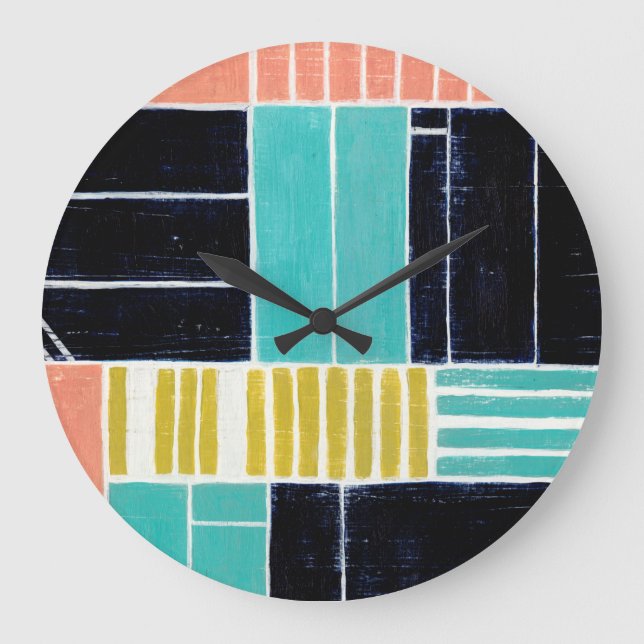 Grande Horloge Ronde Blocs géométriques (Recto)