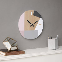 Blocs Modernes Art Motif Sur Faux Woodgrain