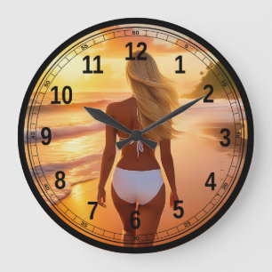 Grande Horloge Ronde Blonde coucher de soleil