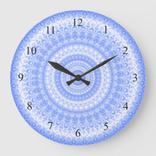 Grande Horloge Ronde Blue and White Country Kitchen Wall Clock