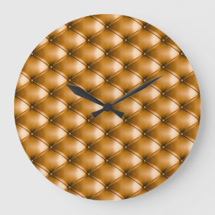 Grande Horloge Ronde Blue Capitone Textile : Arrière - plan rétro