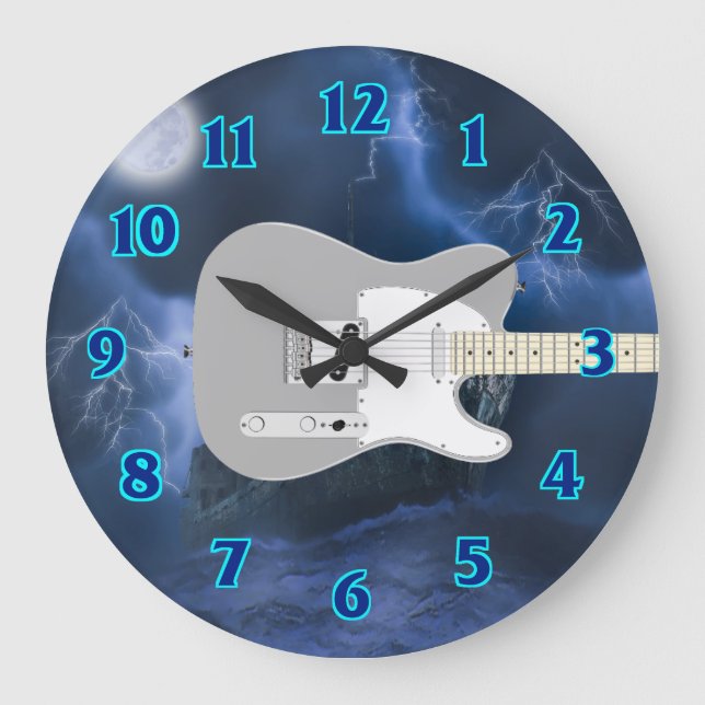 Grande Horloge Ronde Blue de Guitar (Recto)