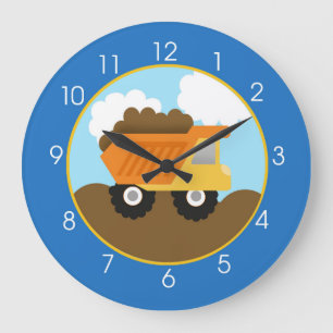 Grande Horloge Ronde Blue Dump Truck