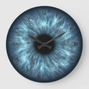 Grande Horloge Ronde Blue eyes iris eyeball wall clock
