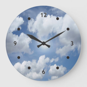Grande Horloge Ronde Blue Heaven Nuages + vos idées