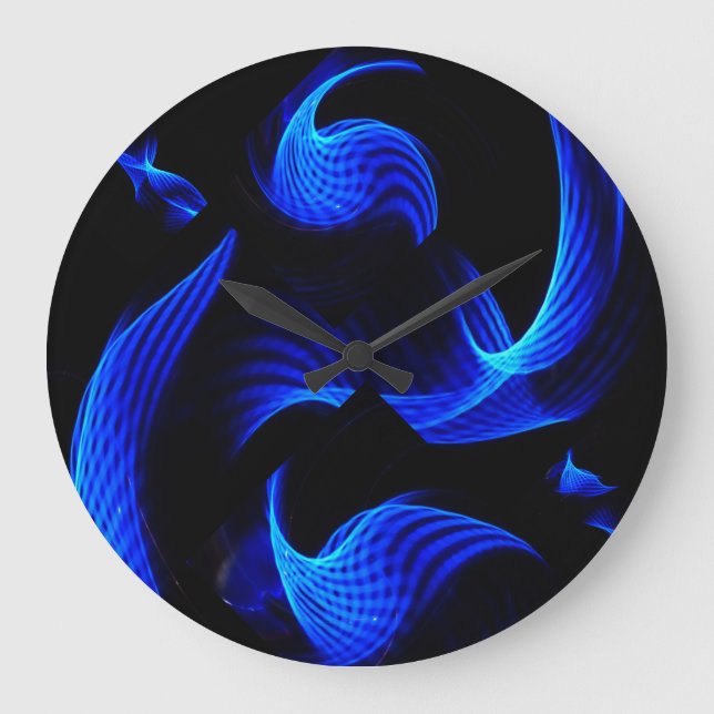 Grande Horloge Ronde Blue Light Extravaganza Wall Clock (Recto)