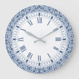 Grande Horloge Ronde Blue Morocco Elegant Casbah