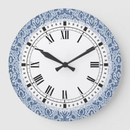 Grande Horloge Ronde Blue Morocco Elegant Casbah
