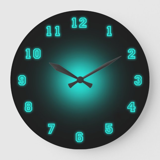 Grande Horloge Ronde Blue Neon 10.75" (Recto)