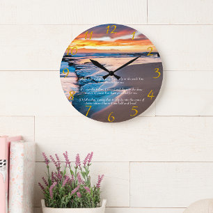 Grande Horloge Ronde Blue Ocean Gold Christian Faith