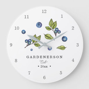 Grande Horloge Ronde Blueberry personnalisé