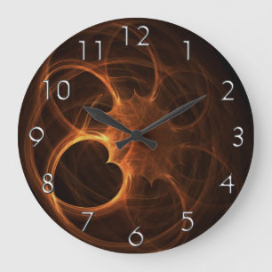 Grande Horloge Ronde Bobine flamboyante de coeur