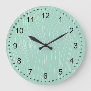 Grande Horloge Ronde Bois en bon état de Faux