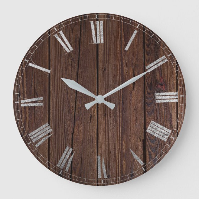 Grande Horloge Ronde bois rustique (Recto)