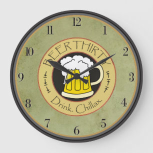 Grande Horloge Ronde Boisson Chillax de la bière trente