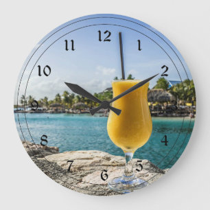 Grande Horloge Ronde Boisson de fruits de la passion tropicale