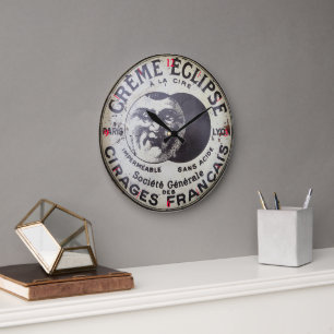 Grande Horloge Ronde Boîte à Polish Tin Français