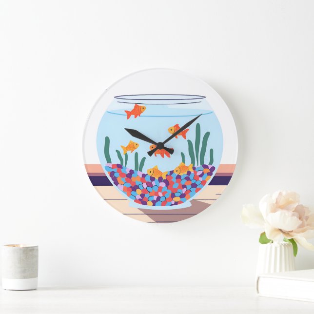 Grande Horloge Ronde Bol de poisson (Maison)