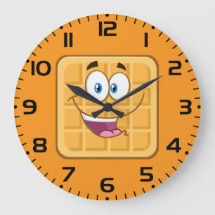 Grande Horloge Ronde Bonheur Gaufre Kawaii Petit Déjeuner Nourriture So