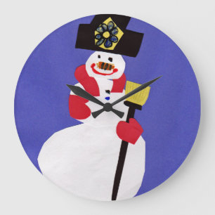 Grande Horloge Ronde Bonhomme de neige par VictoriaShaylee