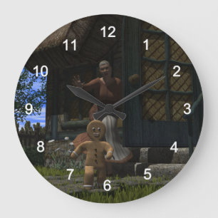 Grande Horloge Ronde Bonhomme en pain d'épice d'emballement