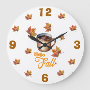 Grande Horloge Ronde Bonjour automne