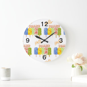 Grande Horloge Ronde bonjour glace été
