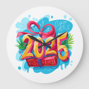 Grande Horloge Ronde Bonne année 2025