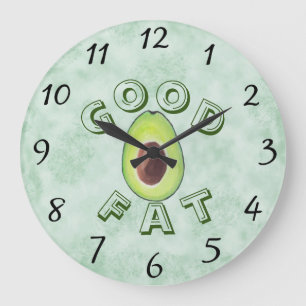Grande Horloge Ronde Bonne Fat Fourre-tout Couverture murale