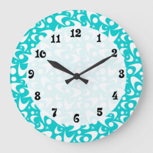 Grande Horloge Ronde Boomerangs rétro