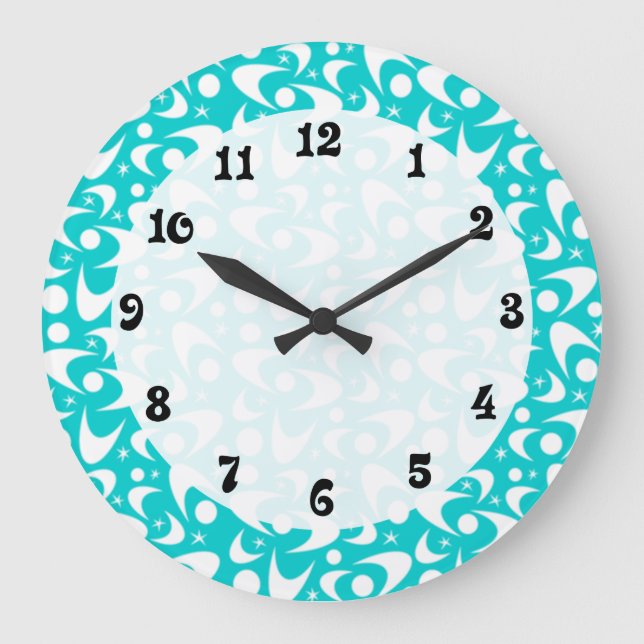 Grande Horloge Ronde Boomerangs rétro (Recto)