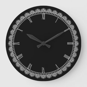 Grande Horloge Ronde Bordure sombre