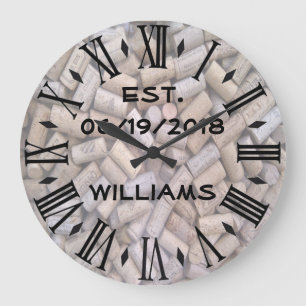 Grande Horloge Ronde Bouchons de vin personnalisés
